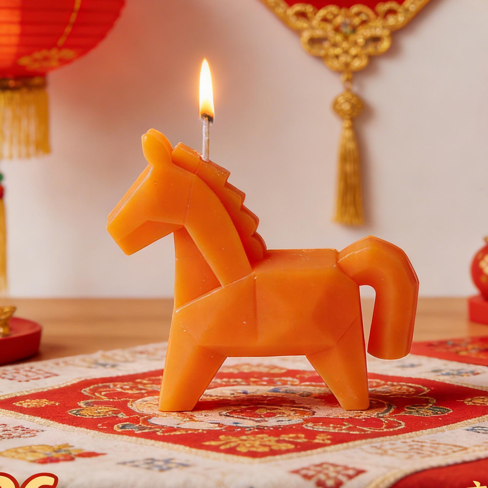 Beeswax Taper Candle - Vela Aromática em Forma de Cavalo,