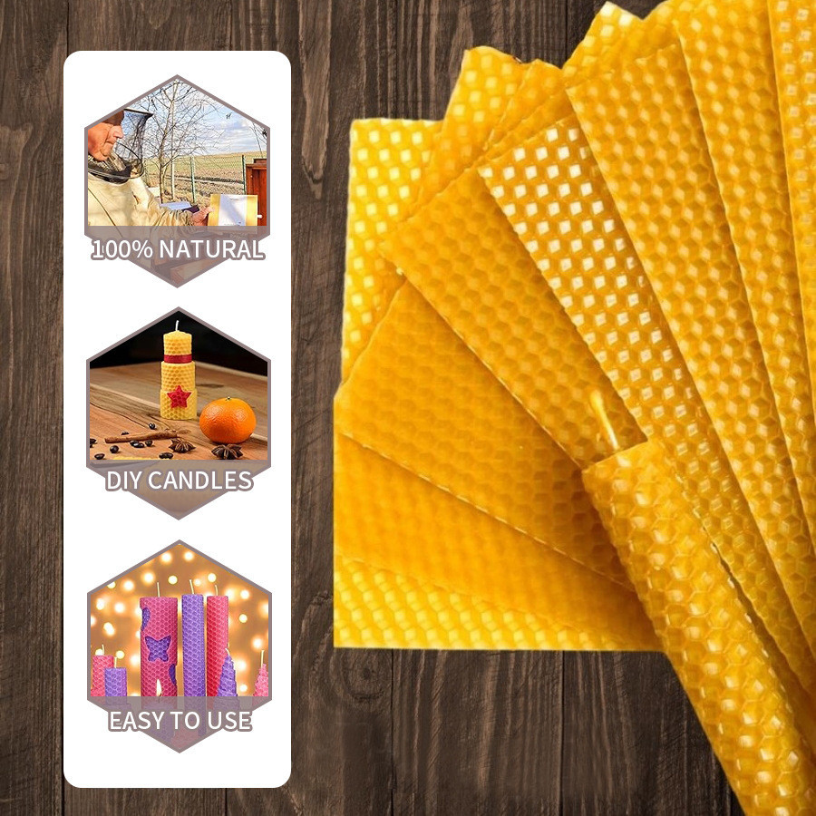 Beeswax Taper Candle - 10/20/30 pçs folhas de cera de