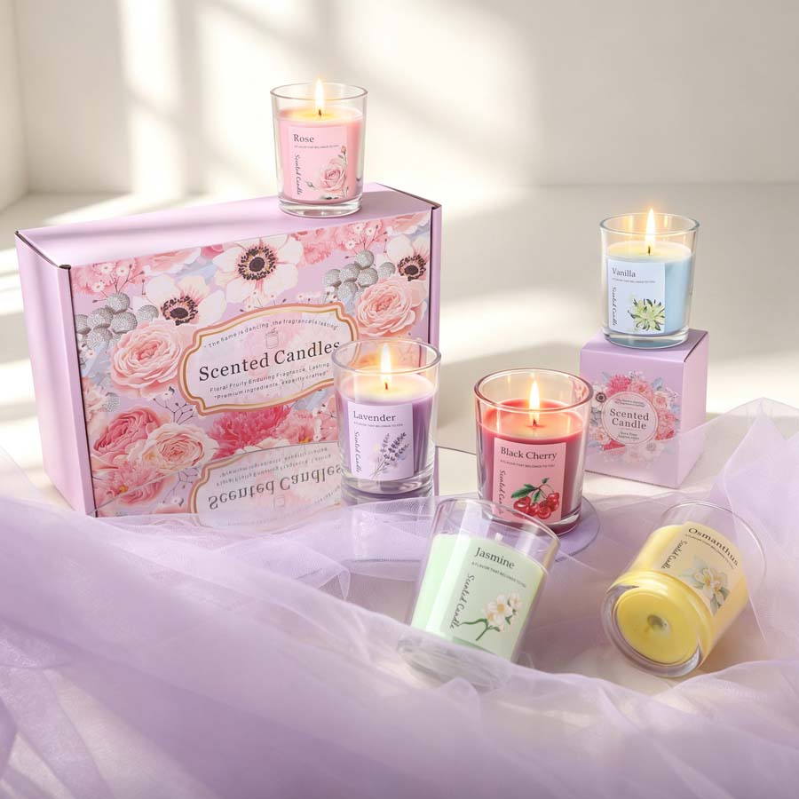 Home Fragrance Set Gift - Conjunto de Velas Aromáticas para Presente,